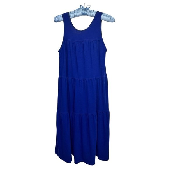 Everlane The Weekend Tiered Midi Dress 100% Cotton Cobalt Blue, sz S - Picture 4 of 6